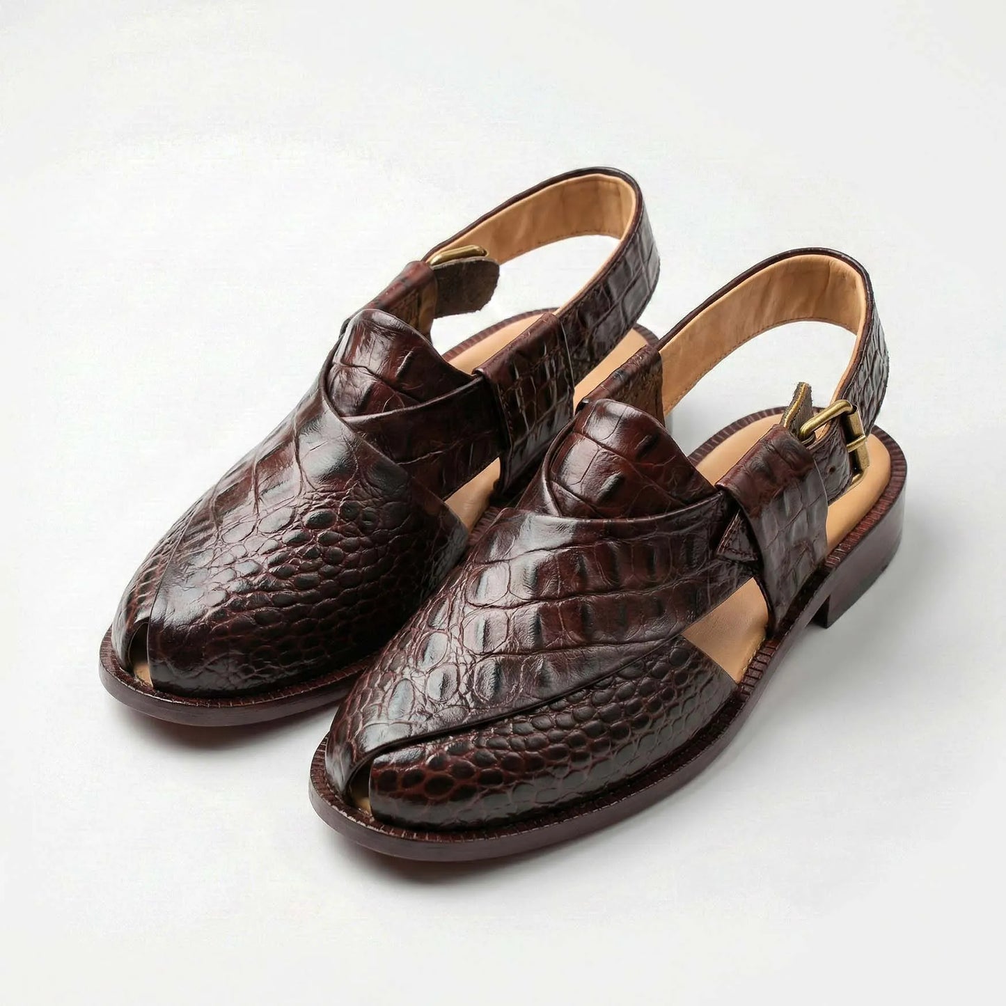 Alligator Brown Sandal (S 318)