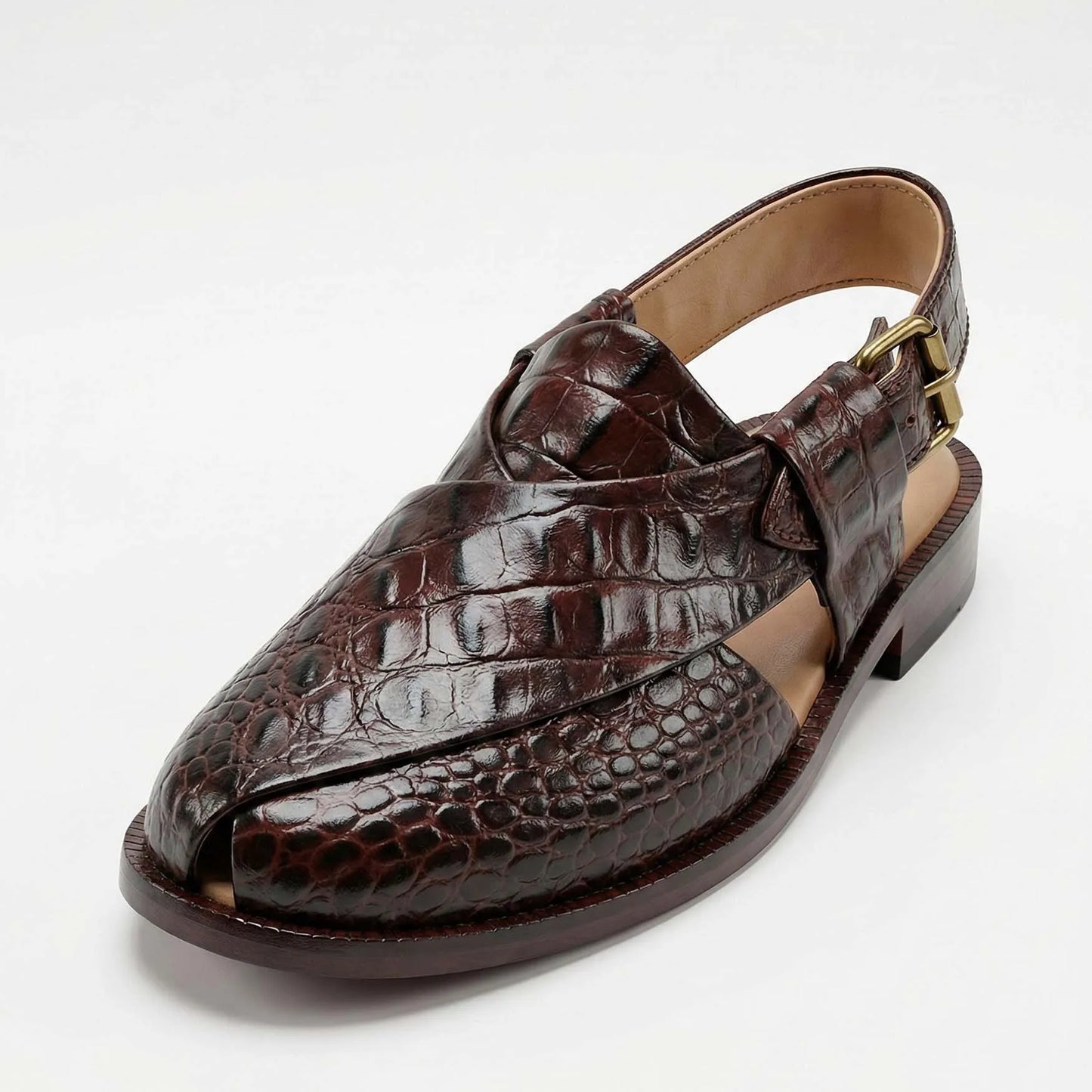 Alligator Brown Sandal (S 318)