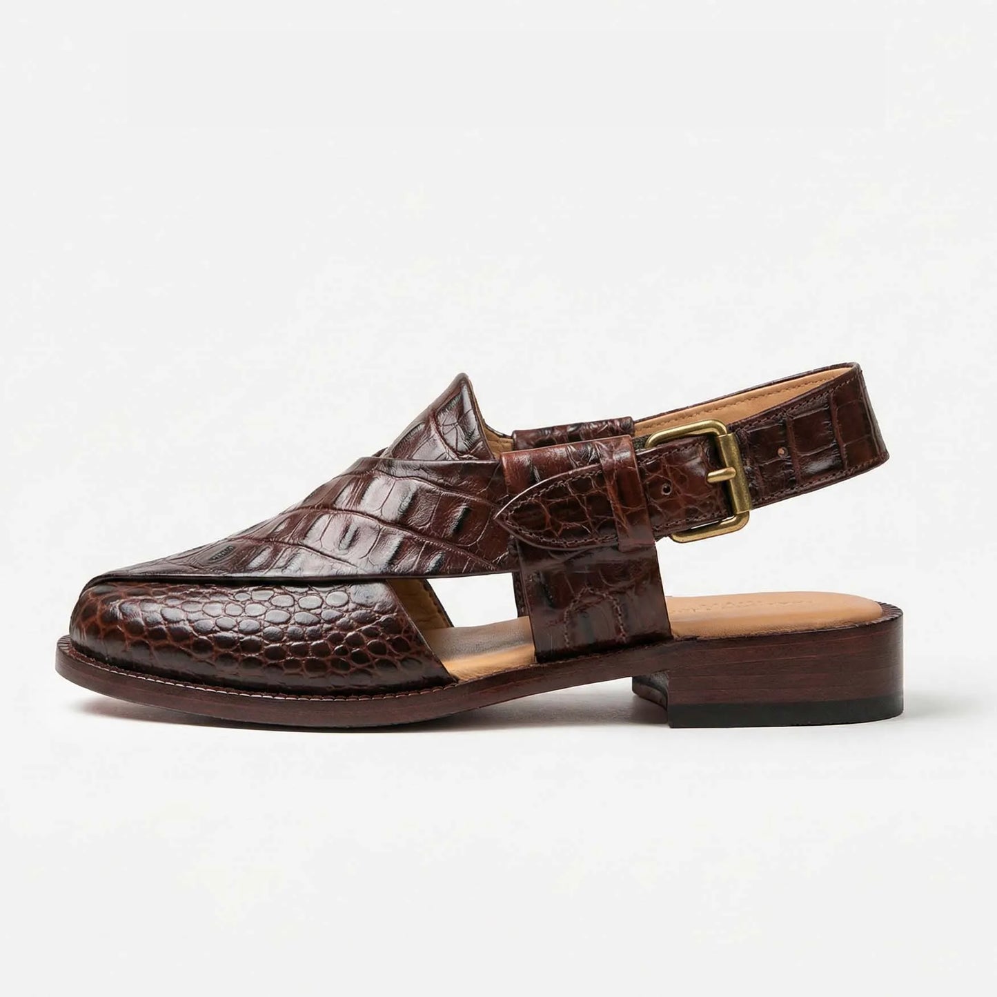 Alligator Brown Sandal (S 318)