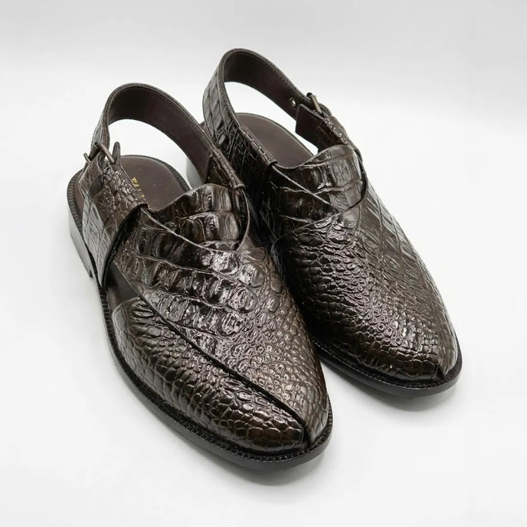 Alligator Brown Sandal (S 318)